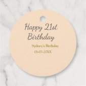 パステルオレンジグレー21歳の誕生日おめでとう名前入り フェイバータグ (裏面)