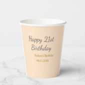 パステルオレンジグレー21歳の誕生日おめでとう名前入り 紙コップ (裏面)
