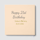 パステルオレンジグレー21歳の誕生日おめでとう名前＋日付 ゲストブック (裏面)