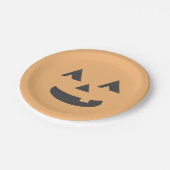 パステルオレンジジャックオランタンハローウィンパーティプレート ペーパープレート (アングル)
