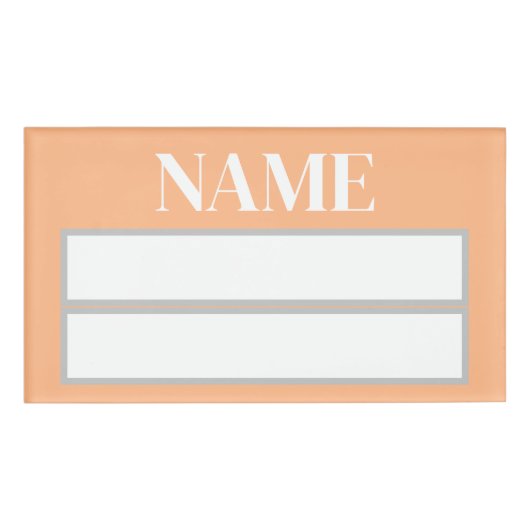 パステルオレンジスクエアネームタグ 名札 (正面)