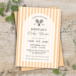 パステルオレンジテニスカントリークラブベビーシャワー 招待状