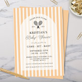 パステルオレンジテニスカントリークラブベビーシャワー 招待状