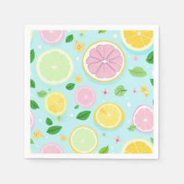 パステルオレンジパターンペーパーナプキン スタンダードカクテルナプキン