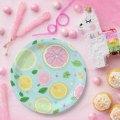 パステルオレンジパターン ペーパープレート (パーティー)