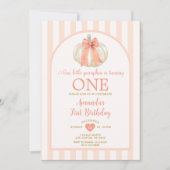 パステルオレンジパンプキンバウのタイ1st誕生日パーティー 招待状 (正面)