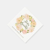 パステルオレンジピオニーリースベビースプリンクル スタンダードカクテルナプキン (角)