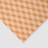 パステルオレンジピーチ幾何立方模様 薄葉紙 (詳細)