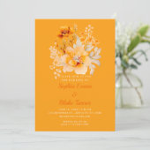 パステルオレンジフローラブーケ秋オレンジ結婚ズ 招待状 (スタンド正面)