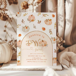 パステルオレンジリトルカボチャ2つの甘い誕生日 招待状