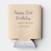 パステルオレンジ グレー お名前 生年月日 21歳の誕生日 缶クーラー (裏面)