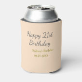 パステルオレンジ グレー お名前 生年月日 21歳の誕生日 缶クーラー (缶裏面)