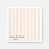 パステルオレンストライプのジ結婚ズカクテルナプキン スタンダードカクテルナプキン (正面)