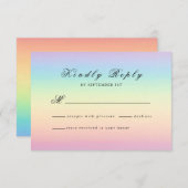 パステルオンブレ レインボーカラー 結婚式 出席確認カード 出欠カード (正面/裏面)