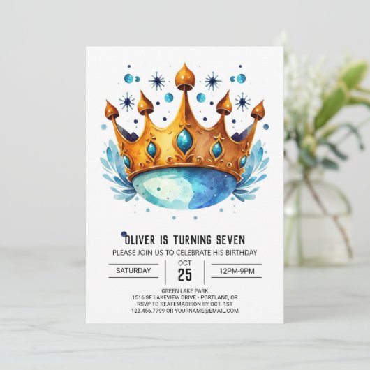 パステルオンラインプリンスクラウン誕生日 招待状 (スタンド正面)