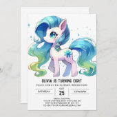 パステルオンラインホース誕生日 招待状 (正面/裏面)