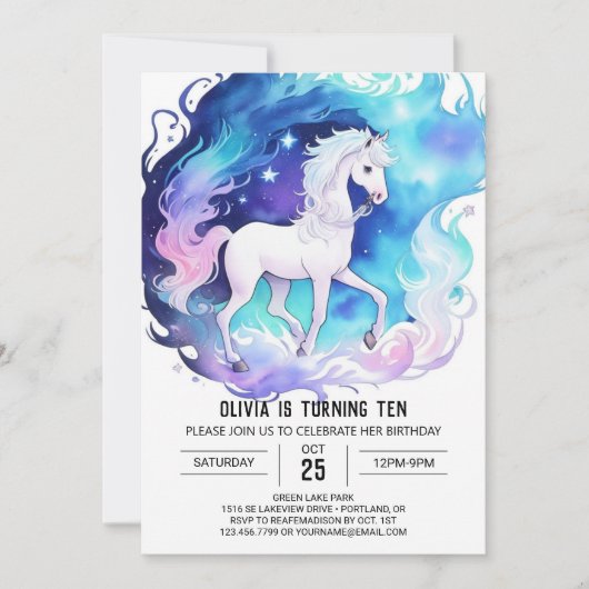 パステルオンラインホース誕生日 招待状 (正面)