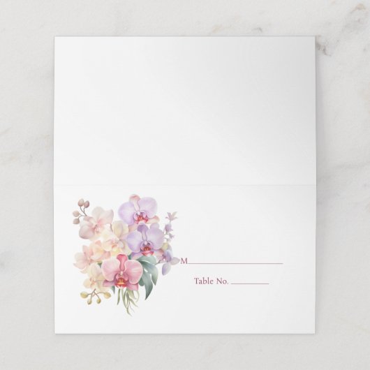 パステルオーキッズゲストテーブルナンバー座席表 プレイスカード (外部開封)