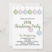 パステルオーナメント抽象芸術クリスマスツリーパーティー 招待状 (裏面)