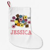 パステルオールソートリコリスアッソードキャンディグルメ スモールクリスマスストッキング (正面)