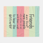 パステルカウトフレンドレフレンドフレンドフレンド引用文ストライプ フリースブランケット (正面(横))