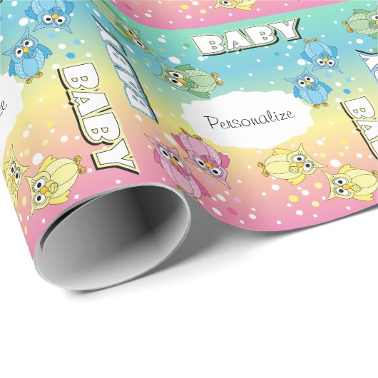 パステルカウトベビー水玉模様🦉オウルズ ラッピングペーパー (ロールコーナー)
