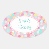 パステルカスタマイズドット楕円ステッカー 楕円形シール (正面)