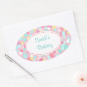 パステルカスタマイズドット楕円ステッカー 楕円形シール (封筒)