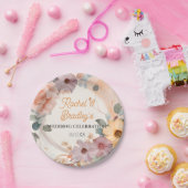 パステルカスタマイズフローラの結婚かわいいバラグリーンリー ペーパープレート (パーティー)