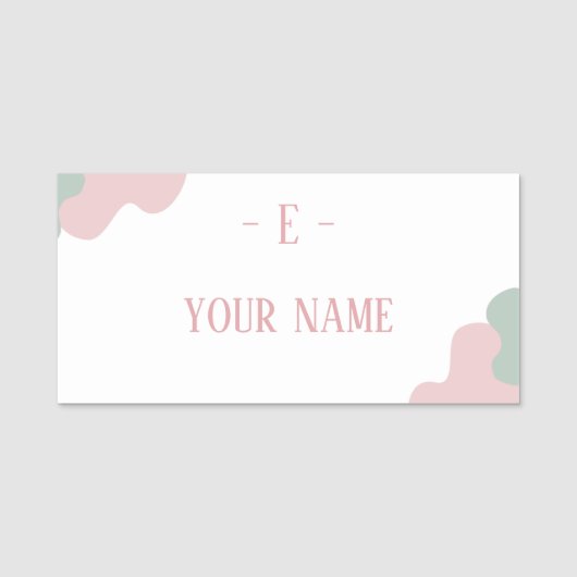 パステルカスタムピンククリーンシンプルホテル 名札 (正面)