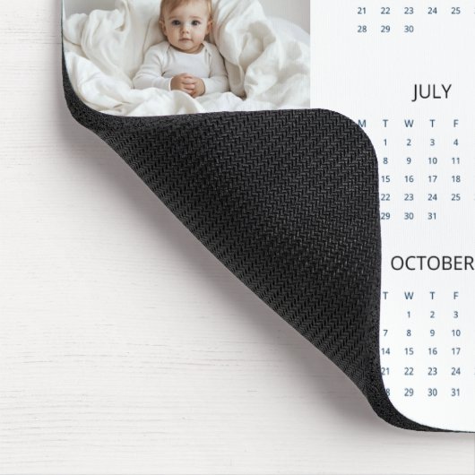 パステルカスタムピンク2025カレンダー家族の写真 マウスパッド (コーナー)