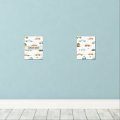 パステルカスタムブルーとオレンジ (ウッドフロア)