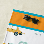 パステルカスタムブルーとオレンジ ビーチタオル (インサイチュ)