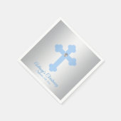 パステルカスタムブルーボーイクロス《キリスト教》洗礼式や命名式バプテスマ スタンダードカクテルナプキン (角)