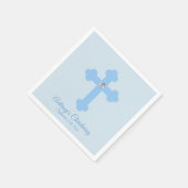 パステルカスタムブルーボーイクロス《キリスト教》洗礼式や命名式バプテスマ スタンダードカクテルナプキン (角)