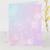 パステルカスタムブルー&ピンク《写真》ぼけ味の作成 カード (黄色い花)