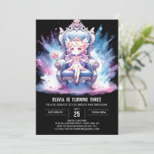 パステルカスタムプリンセス誕生日 招待状 (スタンド正面)