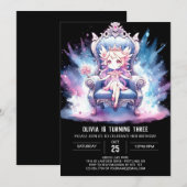 パステルカスタムプリンセス誕生日 招待状 (正面/裏面)