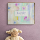 パステルカスタムベビーネームキッズルームウォールアート ポスター