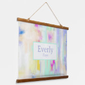 パステルカスタムベビーネームキッズルームウォールアート 吊り下げ型タペストリー (傾斜あり)