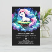 パステルカスタムホース誕生日 招待状 (スタンド正面)