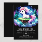 パステルカスタムホース誕生日 招待状 (正面/裏面)