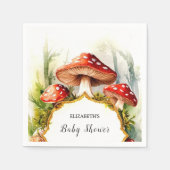 パステルカスタムマッシュルームベイビーシャワー スタンダードカクテルナプキン (正面)