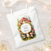 パステルカスタムマッシュルームベイビーシャワー フェイバーバッグ (クリップ留めされた状態)