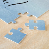 パステルカスタム写真「愛してる」名パーソナライズされた前 ジグソーパズル (側面)