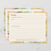 パステルカスタム抽象芸術ブライダルシャワーレシピカード (正面/裏面)