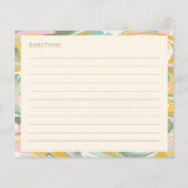 パステルカスタム抽象芸術ブライダルシャワーレシピカード (裏面)