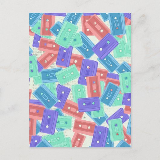 パステルカセットテープ – 90年代の美音楽 ポストカード (正面)