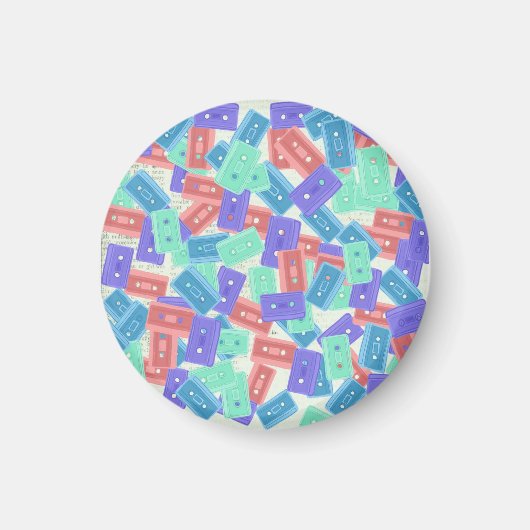 パステルカセットテープ – 90年代の美音楽 マグネット (正面)