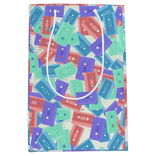 パステルカセットテープ – 90年代の美音楽 ミディアムペーパーバッグ (正面)